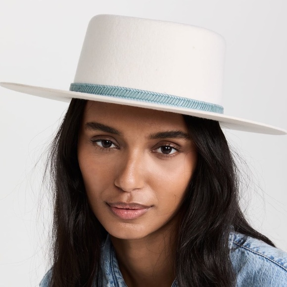 Lack Of Color Cream Wide Brim Fedora with Grey Band main image 6